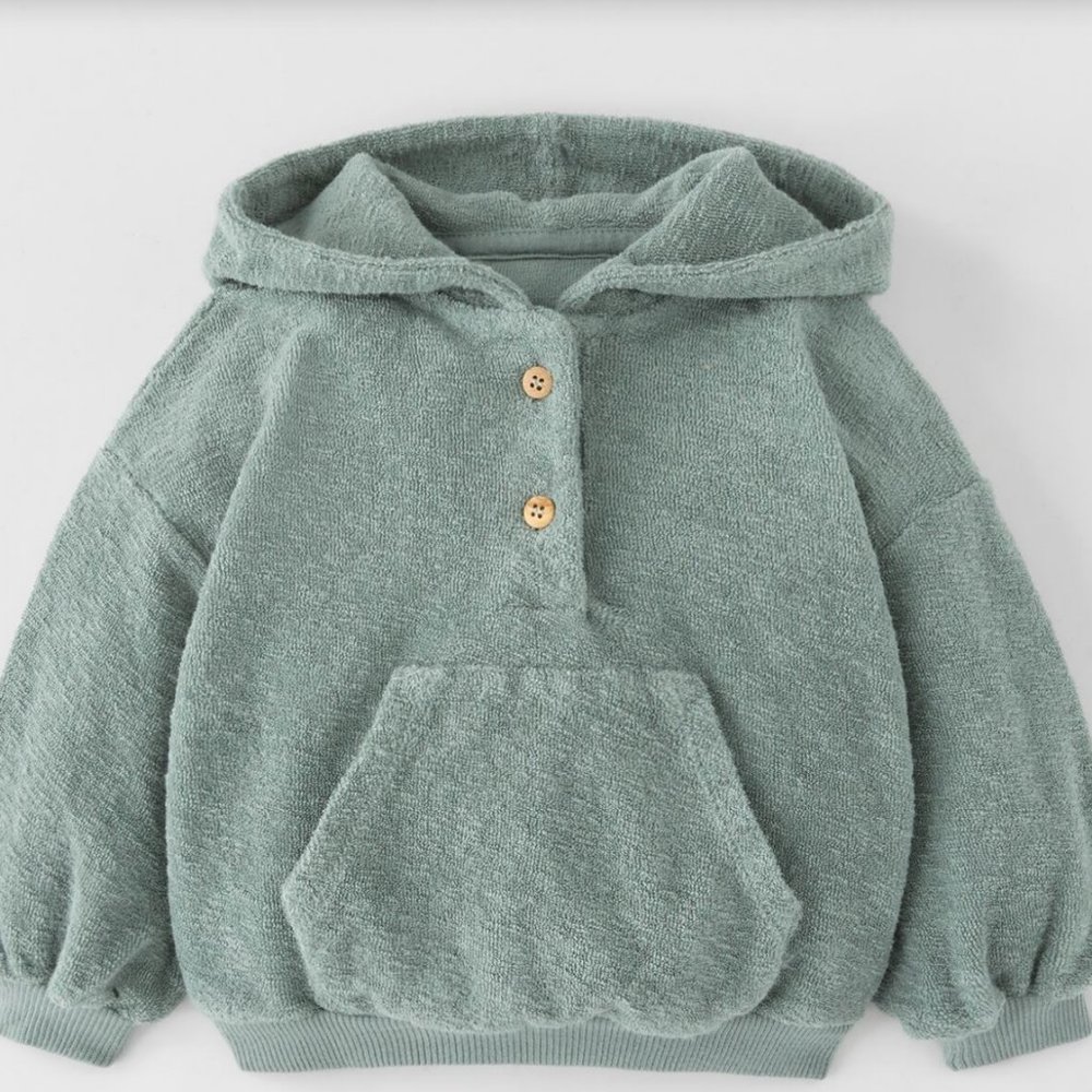 ZARA TERRYCLOTH KANGAROO SWEATSHIRT 6-9 MONTHS